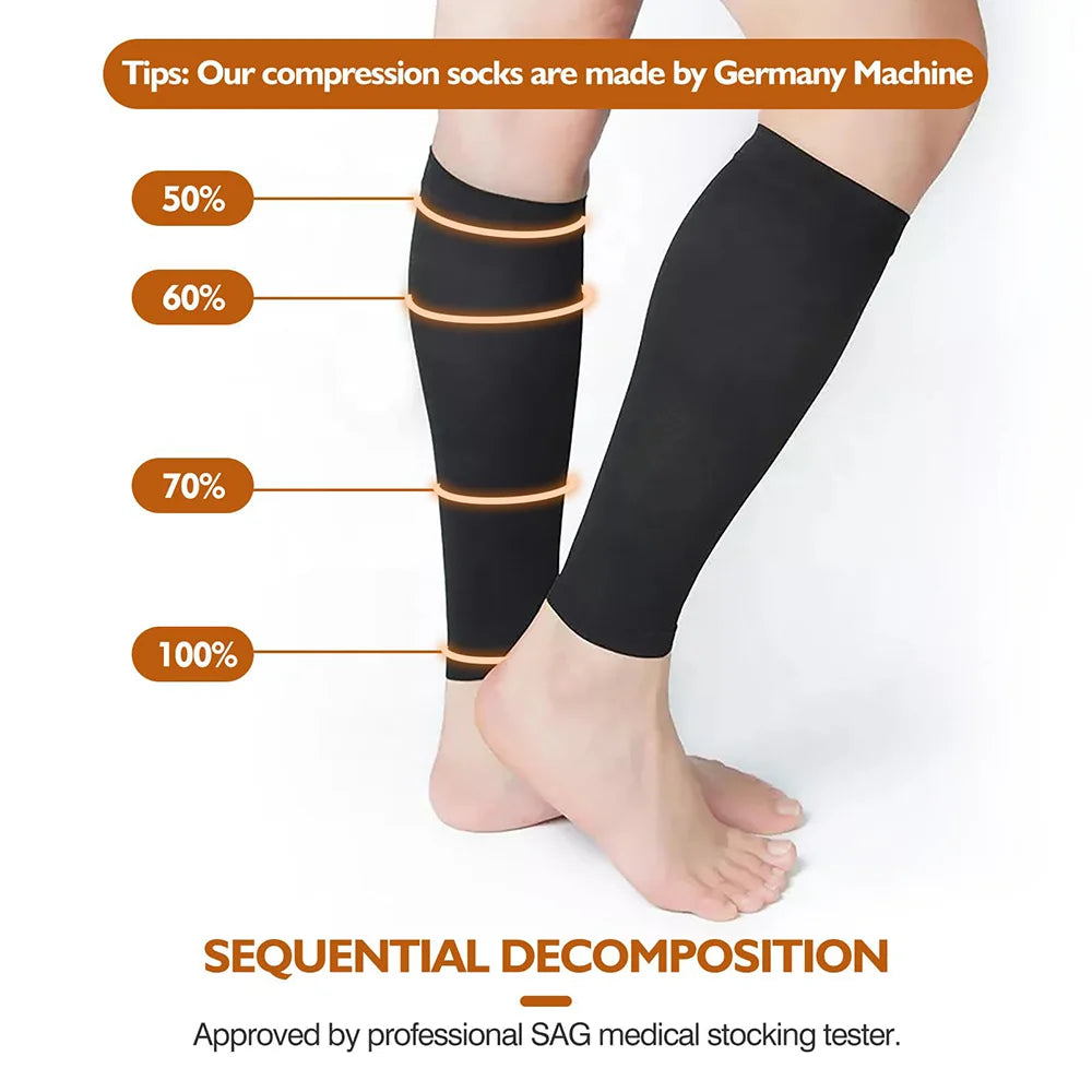 1Pair Calf Compression Sleeves Running Leg Compression Sleeve 20-30Mmhg Compression Socks for Shin Splint for Men Women
