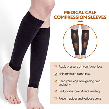 1Pair Calf Compression Sleeves Running Leg Compression Sleeve 20-30Mmhg Compression Socks for Shin Splint for Men Women