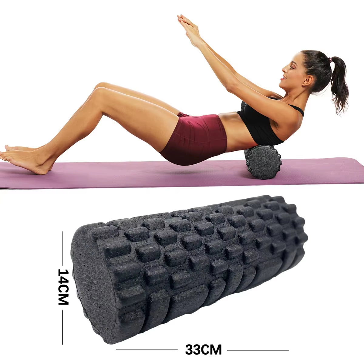 33Cm Fitness Foam Roller Yoga Massage Roller EPP Pilates Foam Body Muscle Massage Roller Therapy Exercises Gym Home Exercise